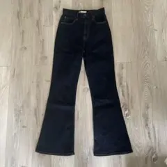 MOUSSY ハイウエスト フレア デニム インディゴブルー