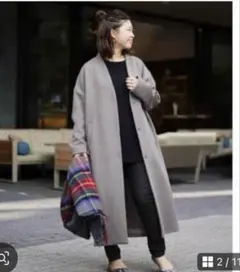 ジャーナルスタンダード スーパー140ビーバーVネックコートロングコート