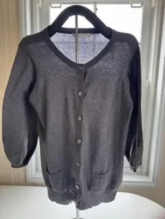 LOWRYSFARM ダークグレー Vネック カーディガン Lサイズ
