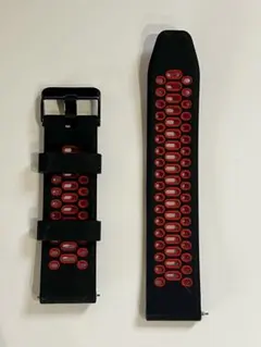 シリコン製スマートウォッチバンド 22mm 黒赤