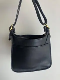 c*u様 old coach ブラックレザーショルダーバッグ　9966 シルバー COACH（コーチ） オールドコーチ 9966 USA製 ショルダーバッグ レザー