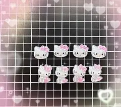 ネイルパーツ　ハローキティ　キティ　キティちゃん　デコパーツ　ピンク　8個