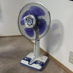 昭和レトロ ナショナル 扇風機 青3枚羽根 タイマー付 動作良好