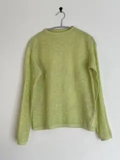 AMERI 透かし編みライトグリーンニット