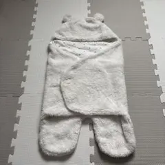 クマ耳付きフリースブランケット 約60cm