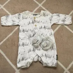 MOOMINロンパース 動物と木のプリント　60-70cm