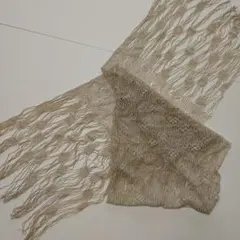 【即購入OK】ベージュ フリンジ付きストール