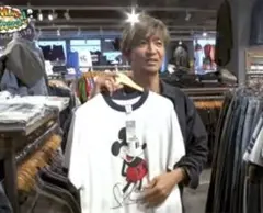 80s ディズニー ミッキー USA製 リンガーTシャツ XL