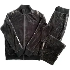 【希少】PUMA ジャージ　セットアップ　ベロア　パンツ　迷彩　カモフラ　刺繍