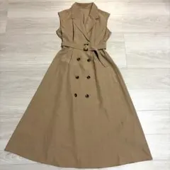 GRLベルト付ノースリーブトレンチ風ワンピースS