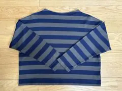 UNIQLO ボーダークロップドモックネックT