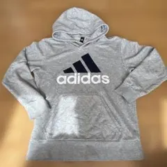 adidas グレー フード付きパーカー Lサイズ
