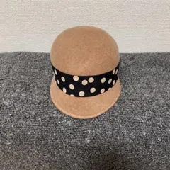 帽子　ウールドットリボンハット　キャスケット