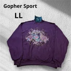 希少✨ USA XL 襟付きスウェット 紫 薔薇ハート 刺繍 襟ロゴ ビンテージ