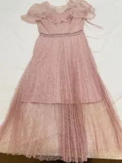 結婚式 二次会 パーティードレスピンク キャバクラロングドレス