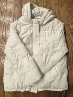 COLZA ホワイト ダウンジャケット フード付き