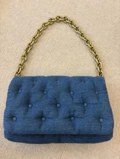 ZARA デニム キルティング ショルダーバッグ チェーンバッグ 人気 美品