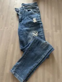 SHEIN シーイン ダメージデニムパンツ