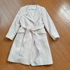 オンワード樫山　フェルゥ　ウールコート　ブローチつき　レース　ファー