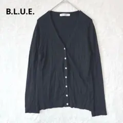 ビーエルユーイー／カーディガン ニット S 長袖 Vネック 薄手 ブラック 黒のサムネイル