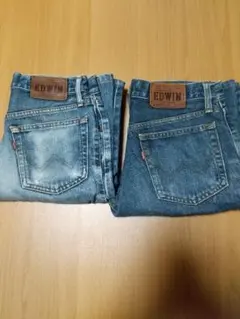 EDWIN X-JEANS 401 ストレートデニムW28/同サイズ2本セット