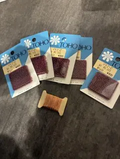 TOHO 丸ビーズ NO.332 赤系 5個