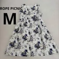 ロペピクニック　ノースリーブ花柄膝丈ワンピース