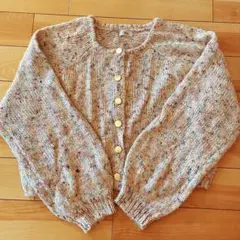 配色ニット カーディガン