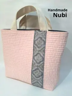 ヌビバッグ　刺繍リボン　韓国ヌビ　ピンク　ハンドメイド