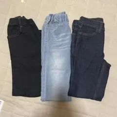 branshes、h&mデニムパンツ 3点セット 黒 青 濃紺