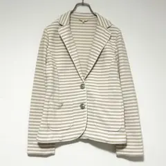 n1103【ハッシュアッシュ】美品 ボーダー テーラードジャケット 伸縮◎