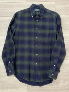 Gitman Bros. Vintageチェック柄ネルシャツネイビーグリーン