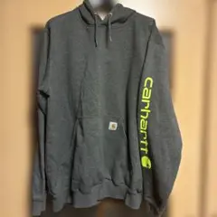 CarharttカーハートトレーナーパーカーLサイズグレー蛍光ロゴオーバーサイズ