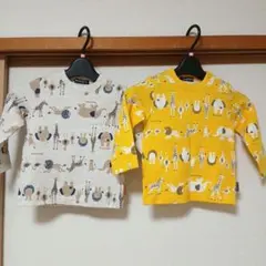 試着のみ　動物柄Tシャツ2枚セット 90cm　双子