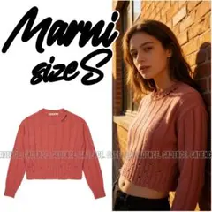 【定価4.8万】MARNI マルニ セーター クルーネック ロゴ ピンク S