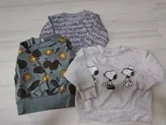 キウイ.PEANUTS.車柄トレーナー 3点セット　90〜95cm