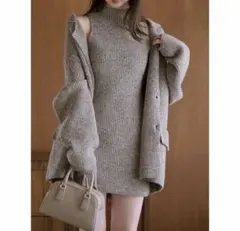 SNIDEL ミニニットワンピース ニットジャケット セットアップ