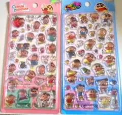 ①海外公式ライセンス品　クレヨンしんちゃん 3D　硬いドロップシール　2枚