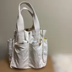 アイボリー キャンバス ハンドバッグ