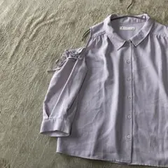 マジスティックレゴン オープンショルダー 袖リボン ブラウス M ピンク系