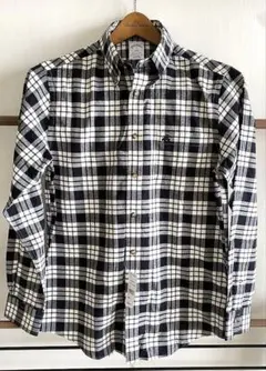 新品 ロゴ刺繍Brooks Brothers ボタンダウン 黒白 チェック