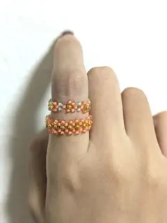 金木犀 オレンジ ビーズリング