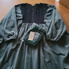 SM2 サマンサモスモス 長袖配色レースワンピース ペチコート&予備ボタン有り