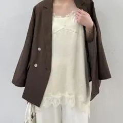 新品タグ付き Loungedressラウンジドレス　レースキャミ ホワイトのサムネイル