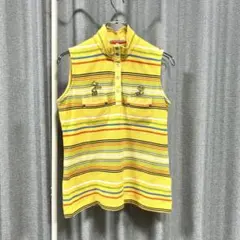 カステルバジャック ノースリーブポロシャツ ゴルフウェア ワッペン 刺繍ロゴ 1のサムネイル