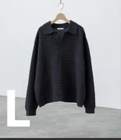 WYM LIDNM MELANGE SKIPPER KNIT POLO サイズL