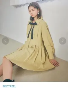 REDYAZEL エステルツイルプリーツミニワンピース　リボンなし　B品