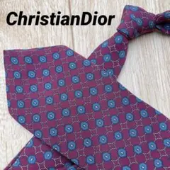 ✨極美品✨ChristianDior ネクタイ ダイヤ ボルドー シルク100%