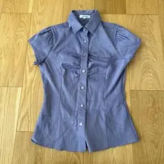 ナラカミーチェ　ストレッチ素材　ストライプブラウス　0号　小柄で華奢なかたに