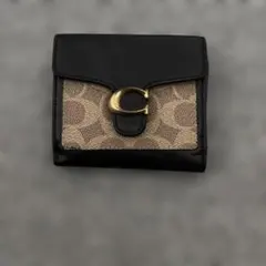 COACH 二つ折り財布 黒/ベージュ